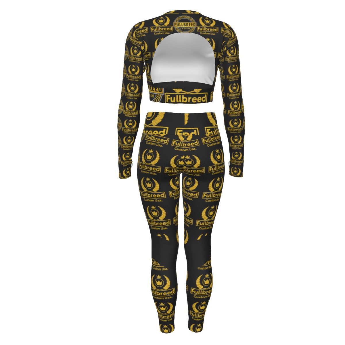 FullbreedCustom Print Women's Sport Set With Backless Top And Leggings - Image 2