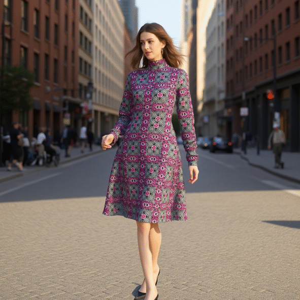 FullbreedCustom Print Women's Waist Hollow Hip Dress