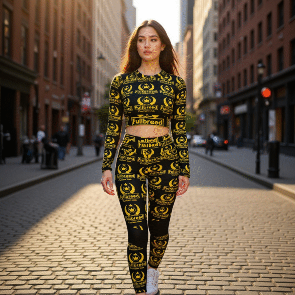 FullbreedCustom Print Women's Sport Set With Backless Top And Leggings