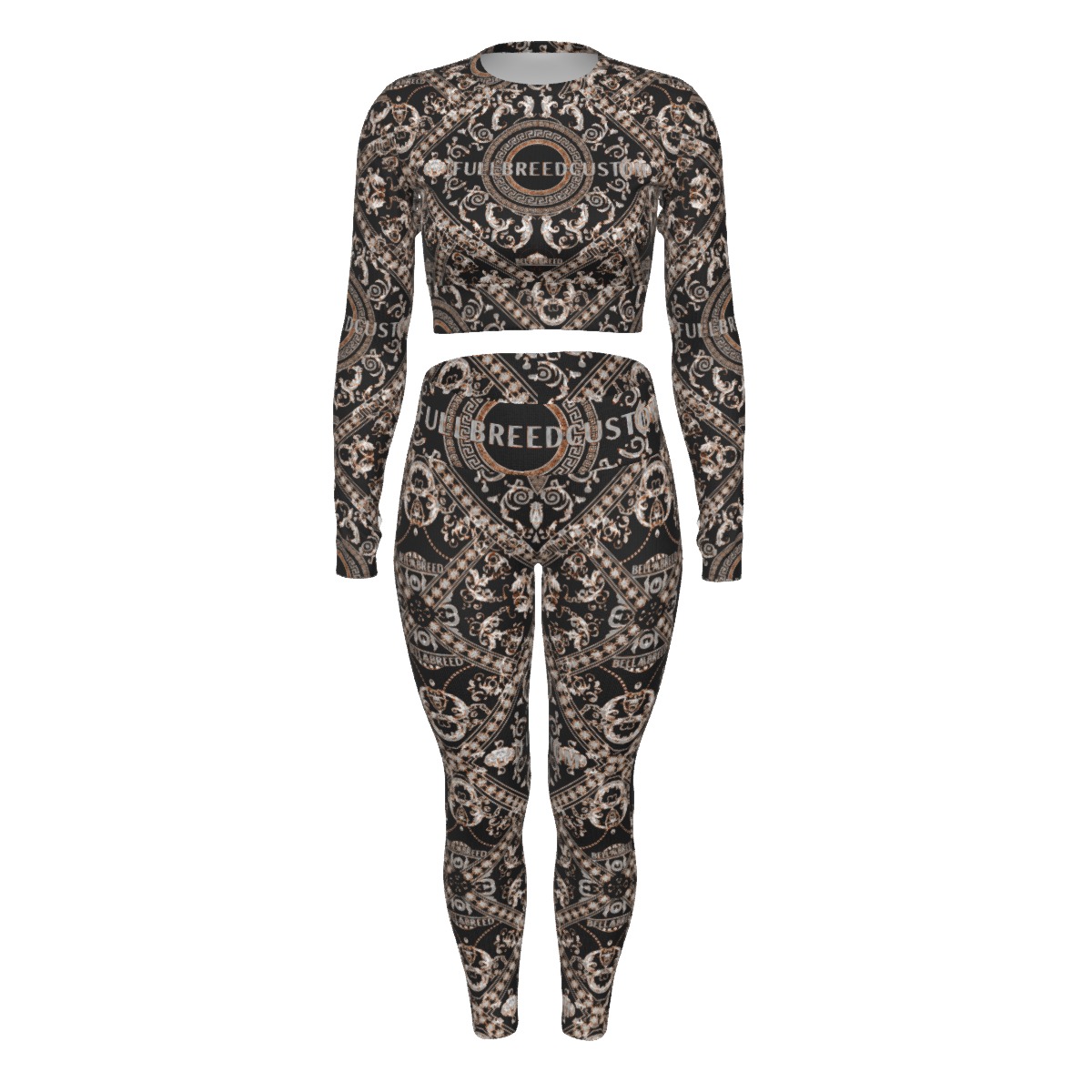 FullbreedCustom Print Women's Sport Set With Backless Top And Leggings - Image 5