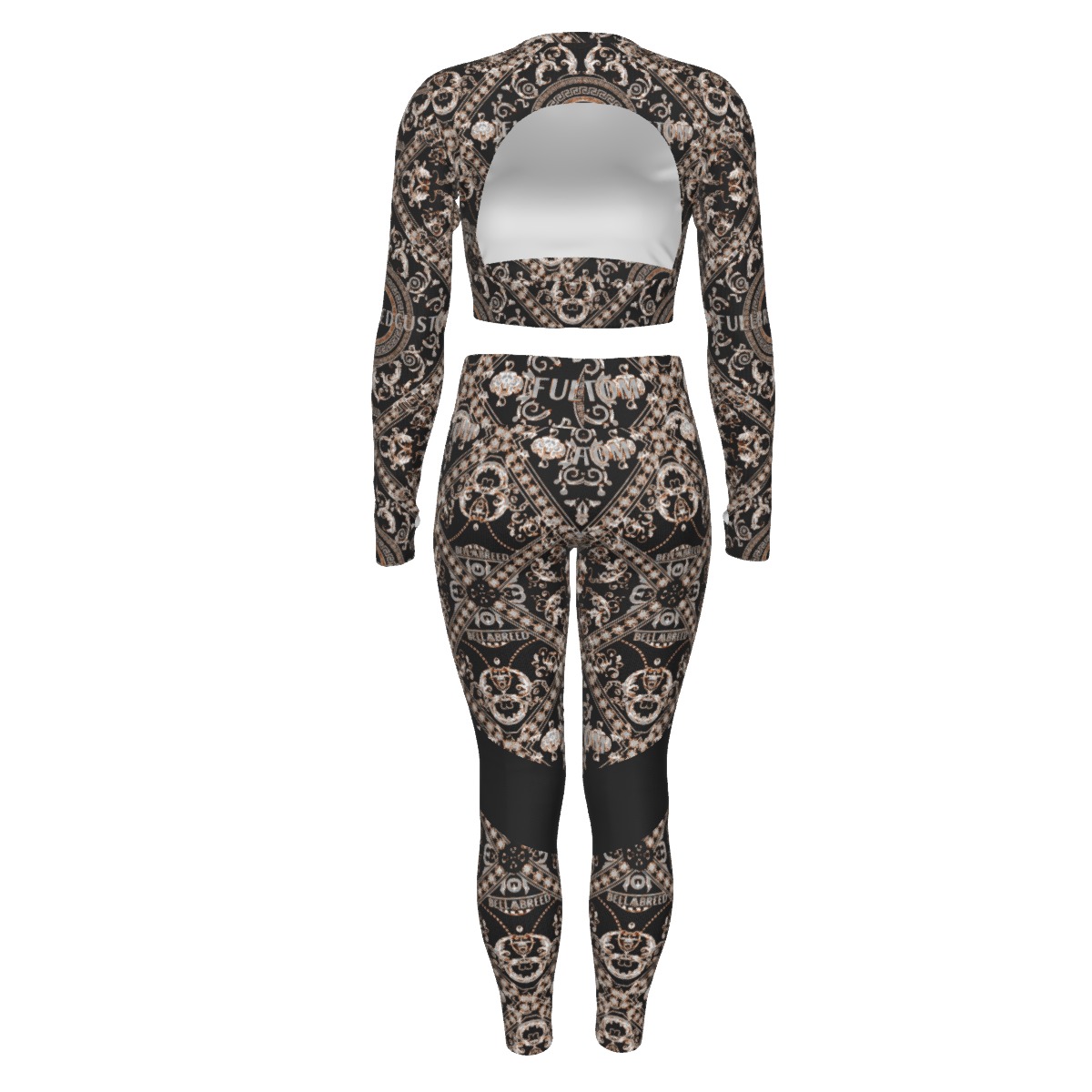 FullbreedCustom Print Women's Sport Set With Backless Top And Leggings - Image 2
