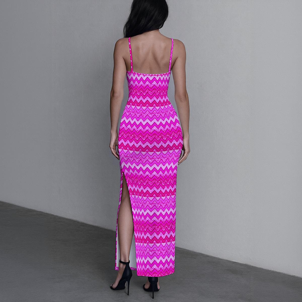 FullbreedCustom Print Women's Long Dress with Slit - Image 3