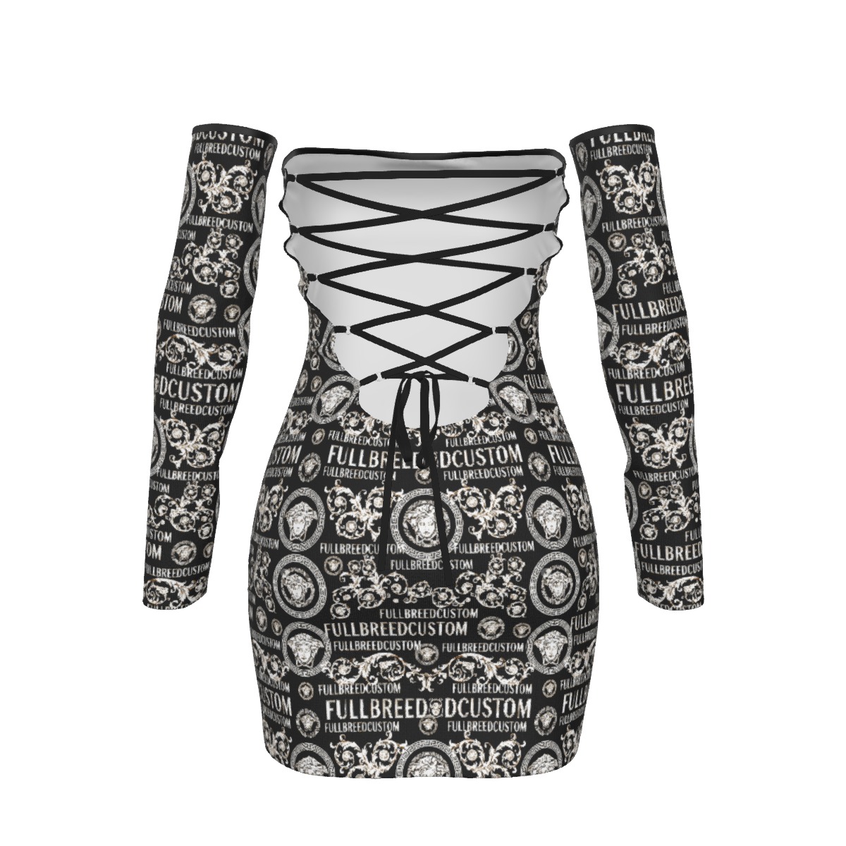 FullbreedCustom Women's Off-shoulder Back Lace-up Dress - Image 3