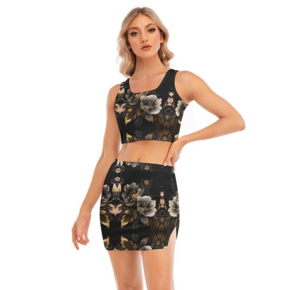 FullbreedCustoom Print Women's Camisole And Hip Skirt Suit