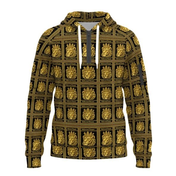 FullbreedCustom Print Men’s Fleece Half-Zip Hoodie With Arm Pockets