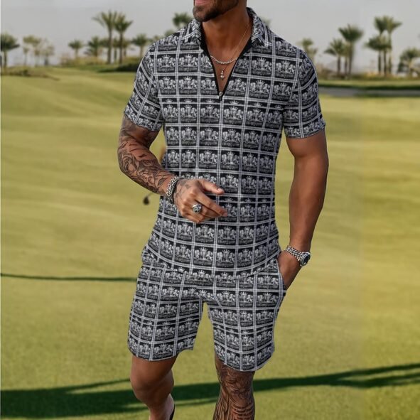 FullbreedCustom  Print Men's Polo Sportswear Set