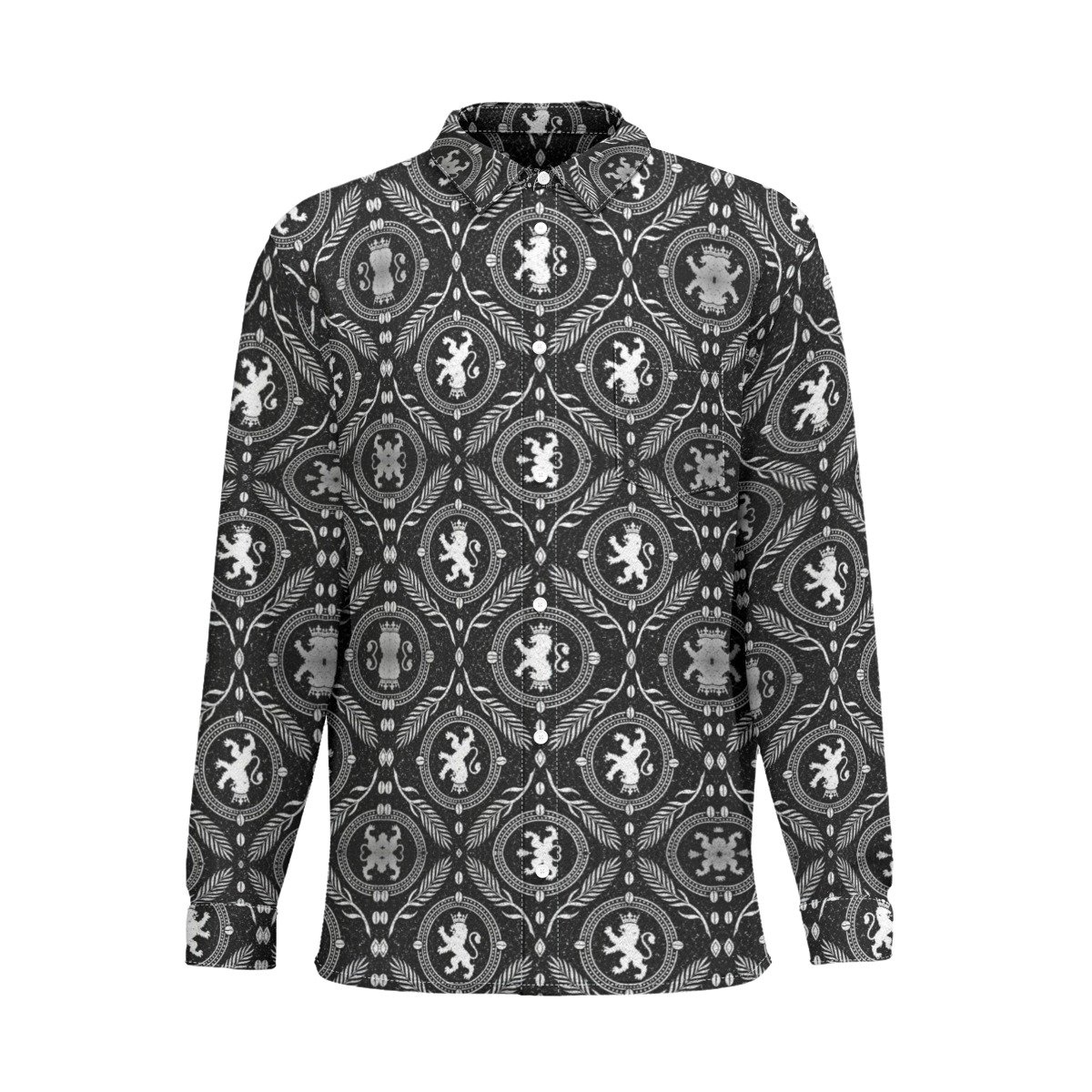 FullbreedCustom Men's Business Lapel Long Sleeve Shirt With Pocket|110GSM Imitation Flax