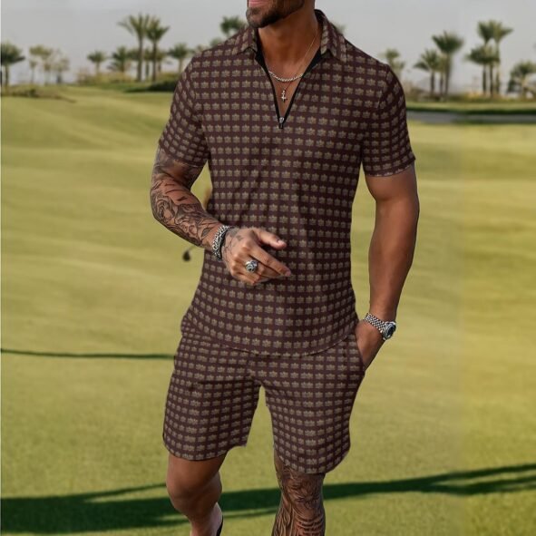 All-Over Print Men's Polo Sportswear Set