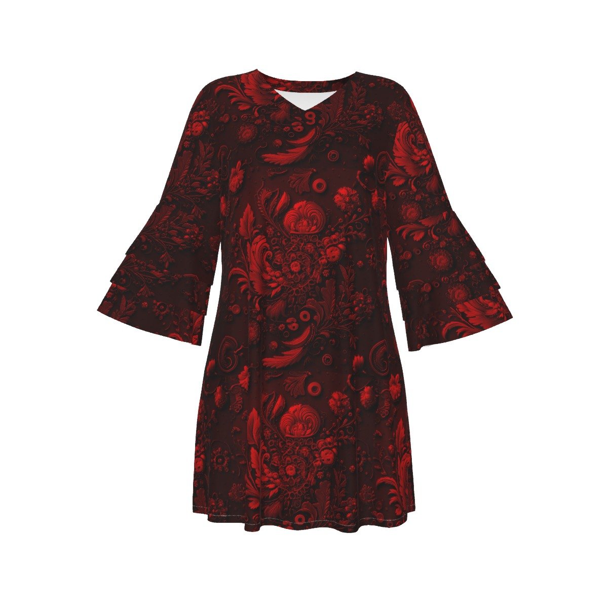 FullbreedCustom Women's Stacked Ruffle Sleeve Dress