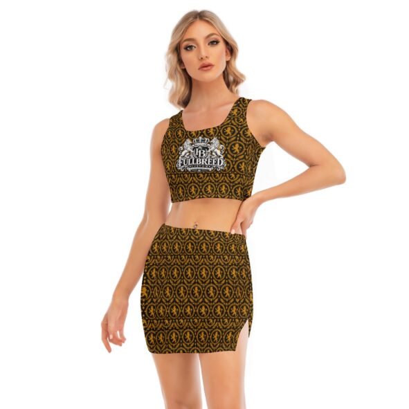 FullbreedCustom Print Women's Camisole And Hip Skirt Suit
