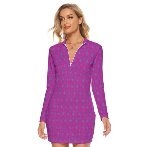 FullbreedCustom Print Women's Zip Front Tight Dress