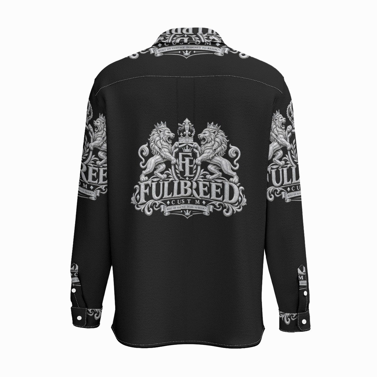 FullbreeCustom Print Men's Business Long Sleeve Pocket Shirt|115GSM Cotton poplin - Image 3