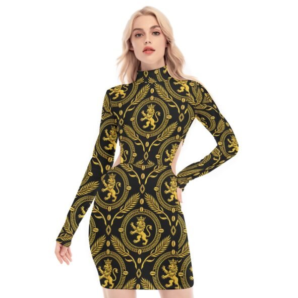 FullbreedCustom Print Women's Waist Hollow Hip Dress