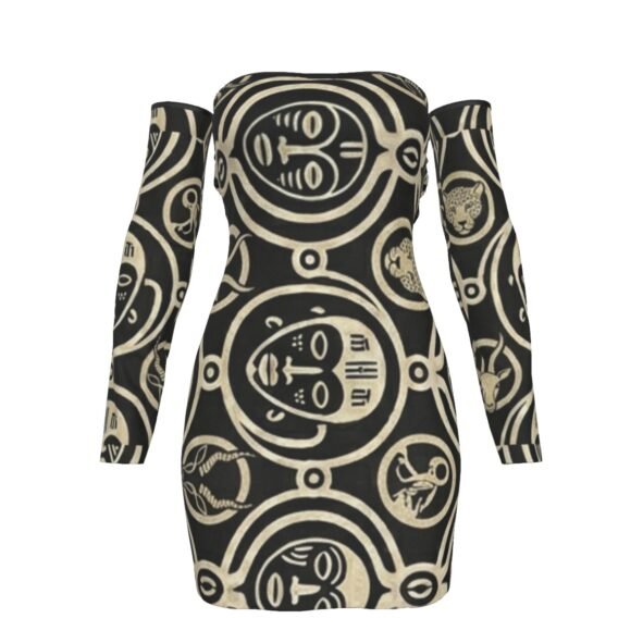 FullbreedCustom Print Women's Off-shoulder Back Lace-up Dress