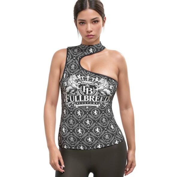 FullbreedCustom Print Women's Halter Sleeveless Asymmetrical Tank Top