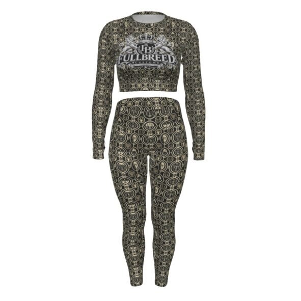 FullbreedCustom Print Women's Sport Set With Backless Top And Leggings