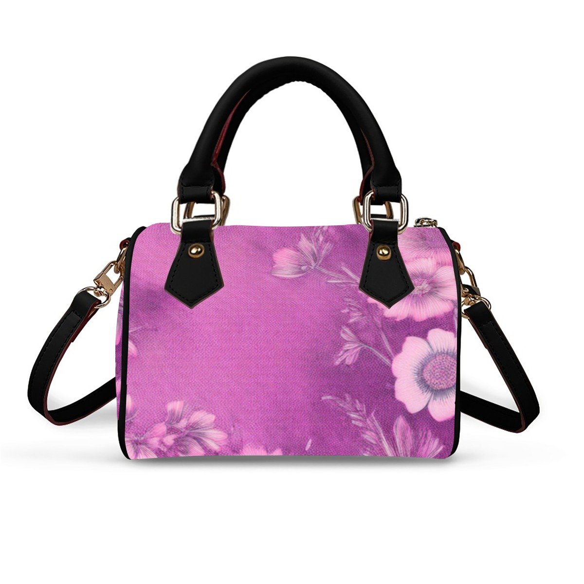 FullbreedCustom Classic Barrel-Shaped PU Leather Handbag - Image 2