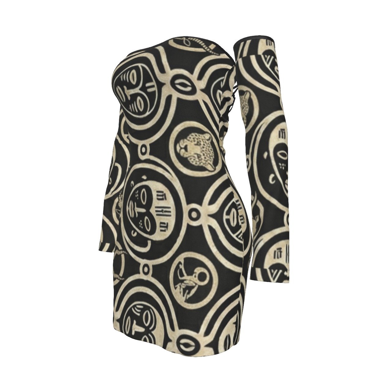 FullbreedCustom Print Women's Off-shoulder Back Lace-up Dress - Image 6