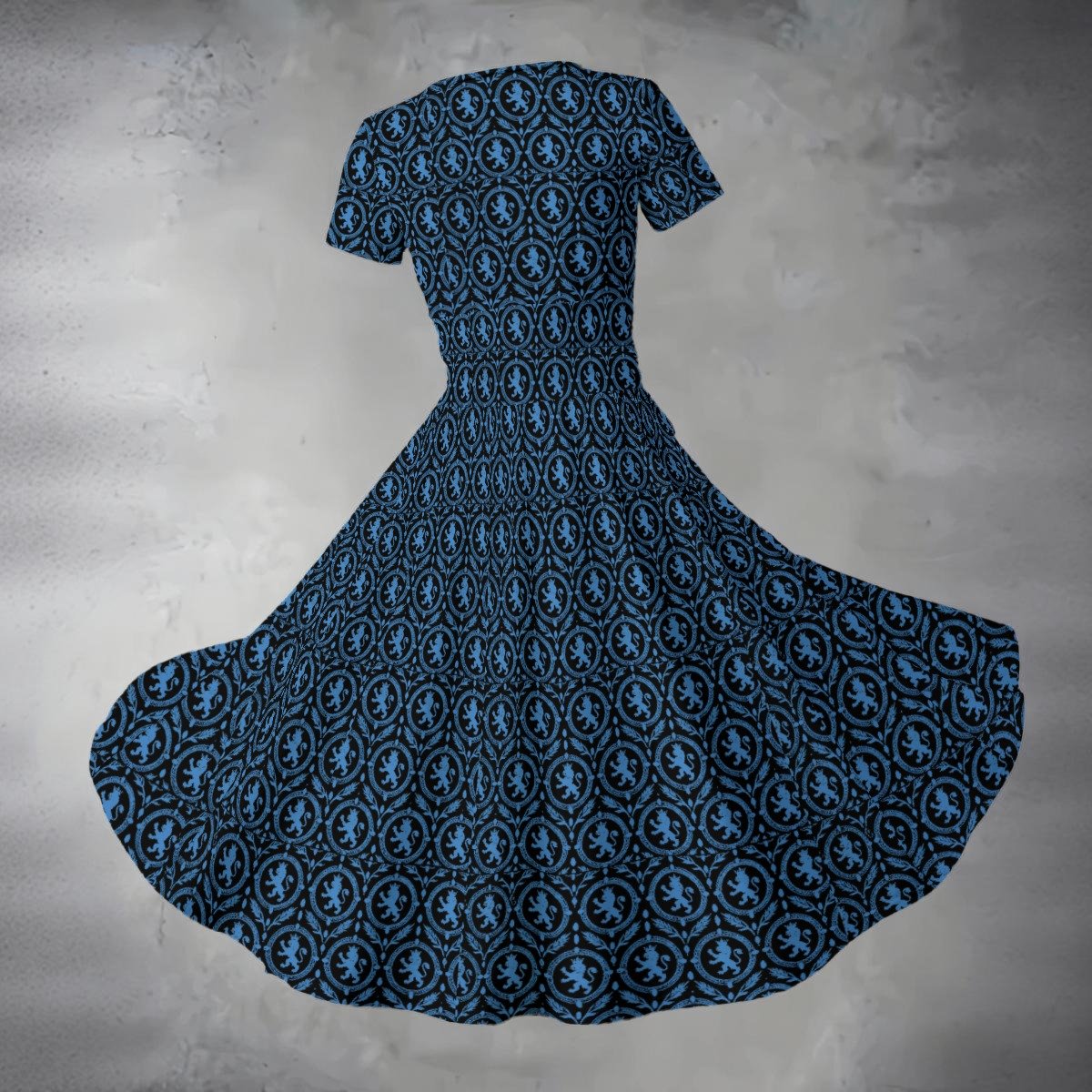 FullbreedCustom Print Women's Short Sleeve V Neck Midi Dress - Image 2