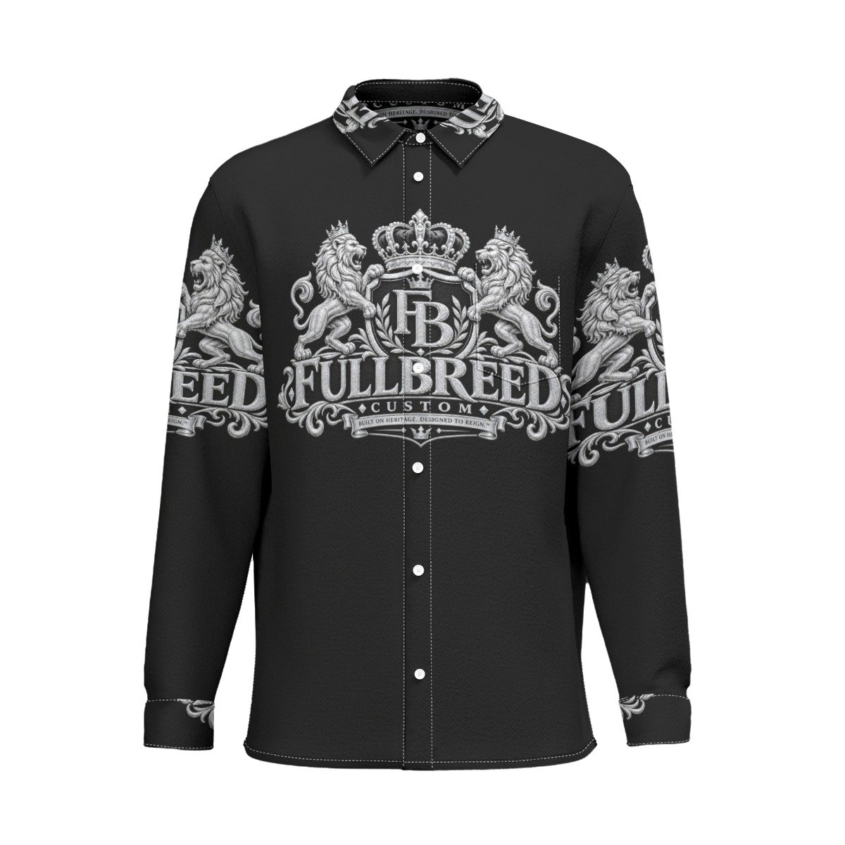 FullbreeCustom Print Men's Business Long Sleeve Pocket Shirt|115GSM Cotton poplin - Image 2