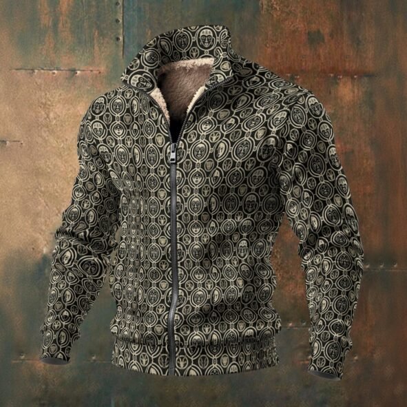 FullbtreedCustom  Print Men's Thick Knit Fleece Jacket