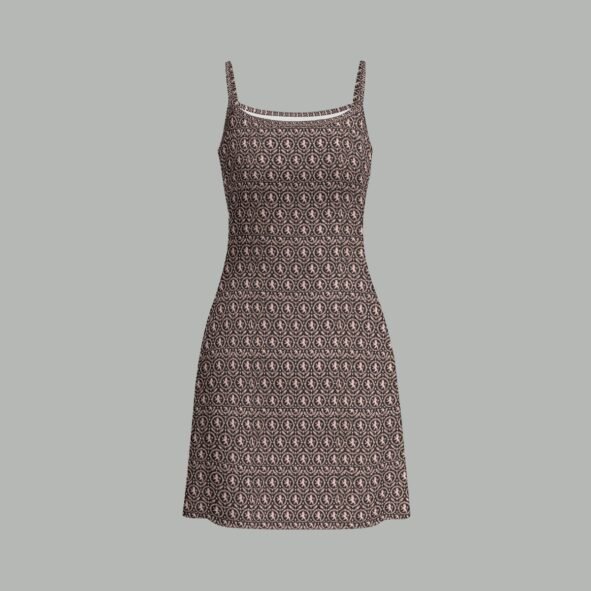 FullbreedCustom Print Women's Double-Layer Mesh Dress