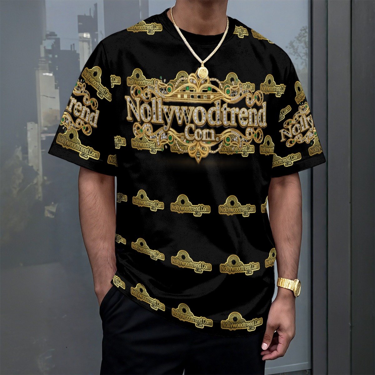 NOLLYWOODTREND Print Unisex Drop-shoulder T-shirt|180GSM