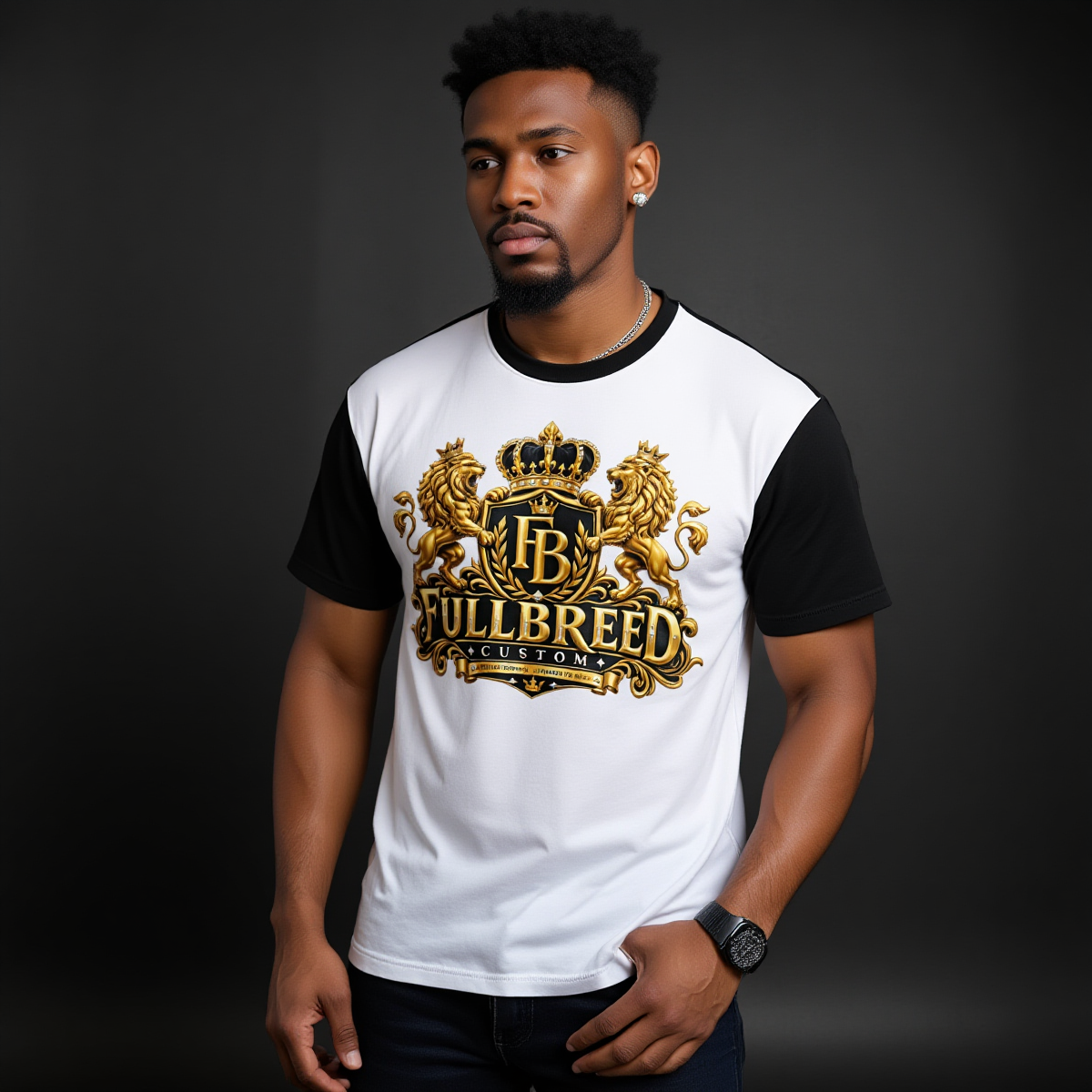 FullbreedCustom Print Men's O-Neck T-Shirt | 190GSM Cotton - Image 4