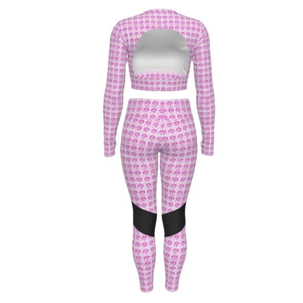 All-Over Print Women's Sport Set With Backless Top And Leggings