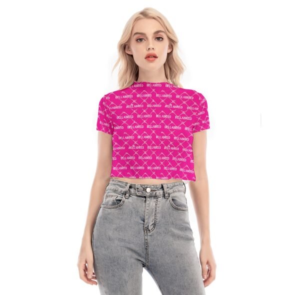 All-Over Print Women's Short Sleeves Mesh Crop Top
