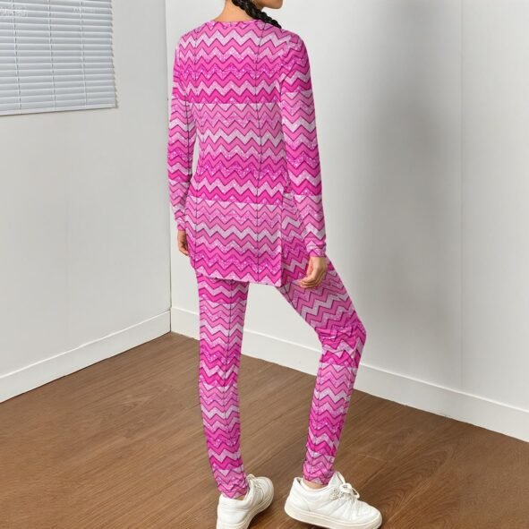 All-Over Print Women's Side Split T-shirt Set