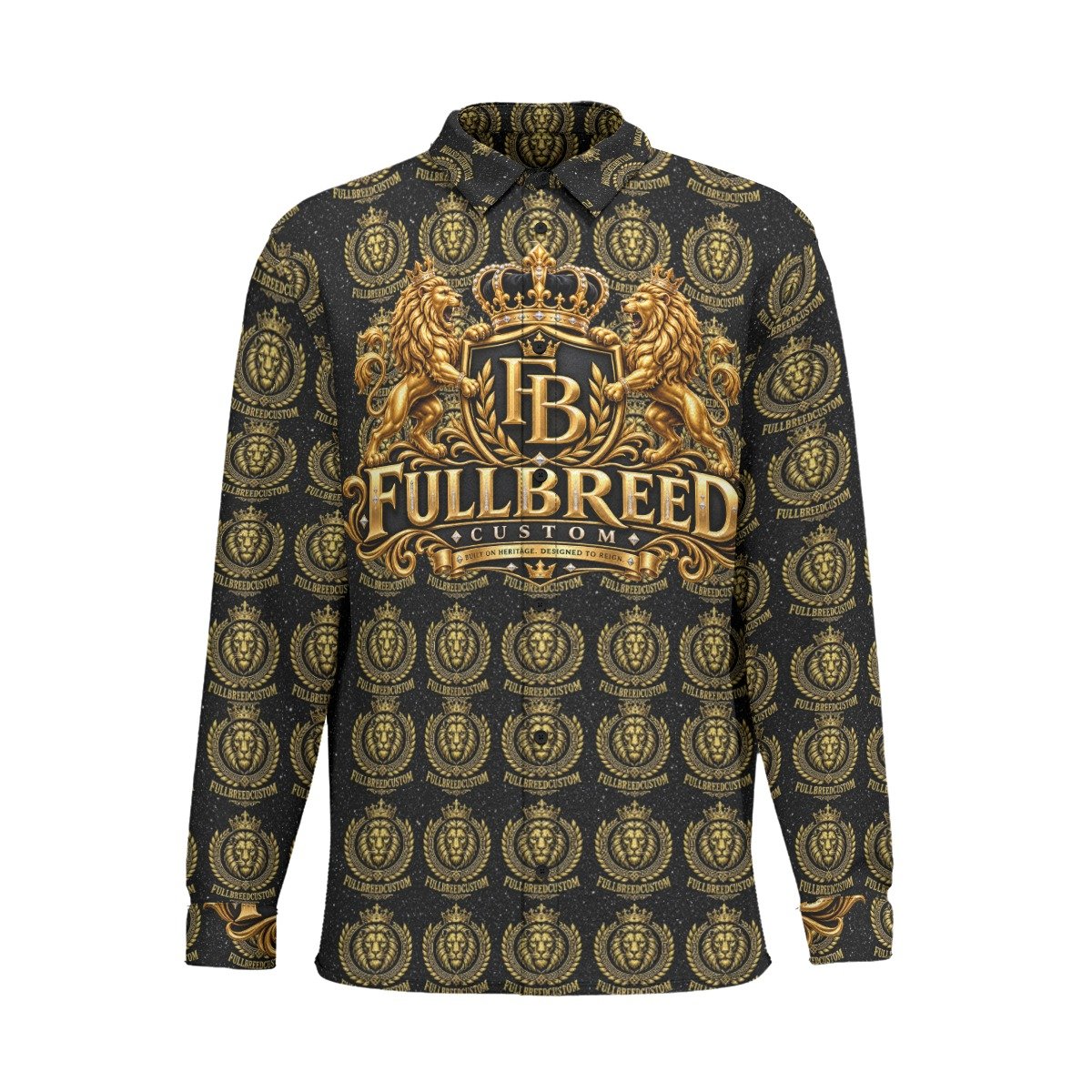 FullbreedCustom Print Men's Business Long Sleeve Shirt|110GSM Imitation Flax