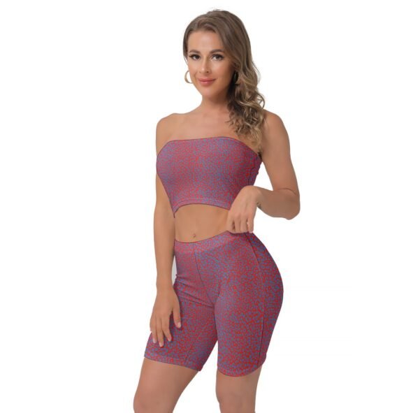 All-Over Print Women's Breast Wrap Shorts Suit