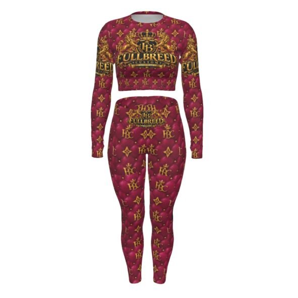 FullbreedCustom Print Women's Sport Set With Backless Top And Leggings