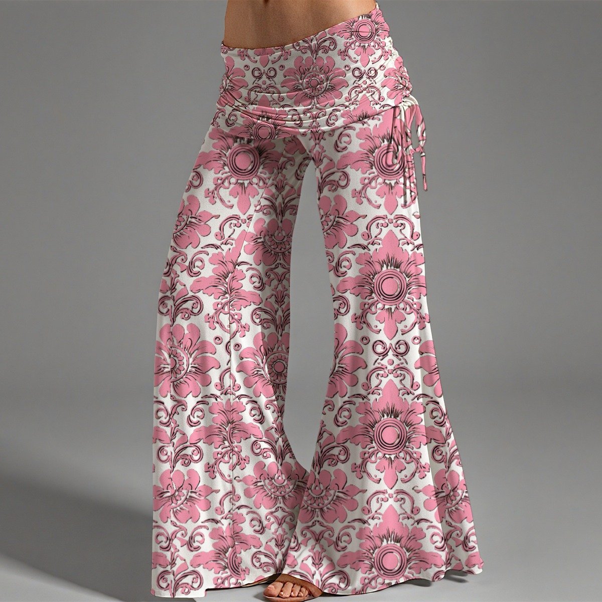 All-Over Print Women's High Waist Wide Leg Pants