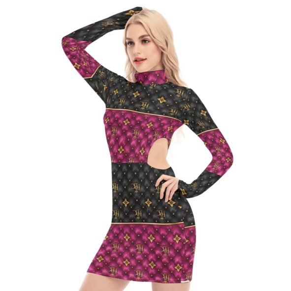 All-Over Print Women's Waist Hollow Hip Dress