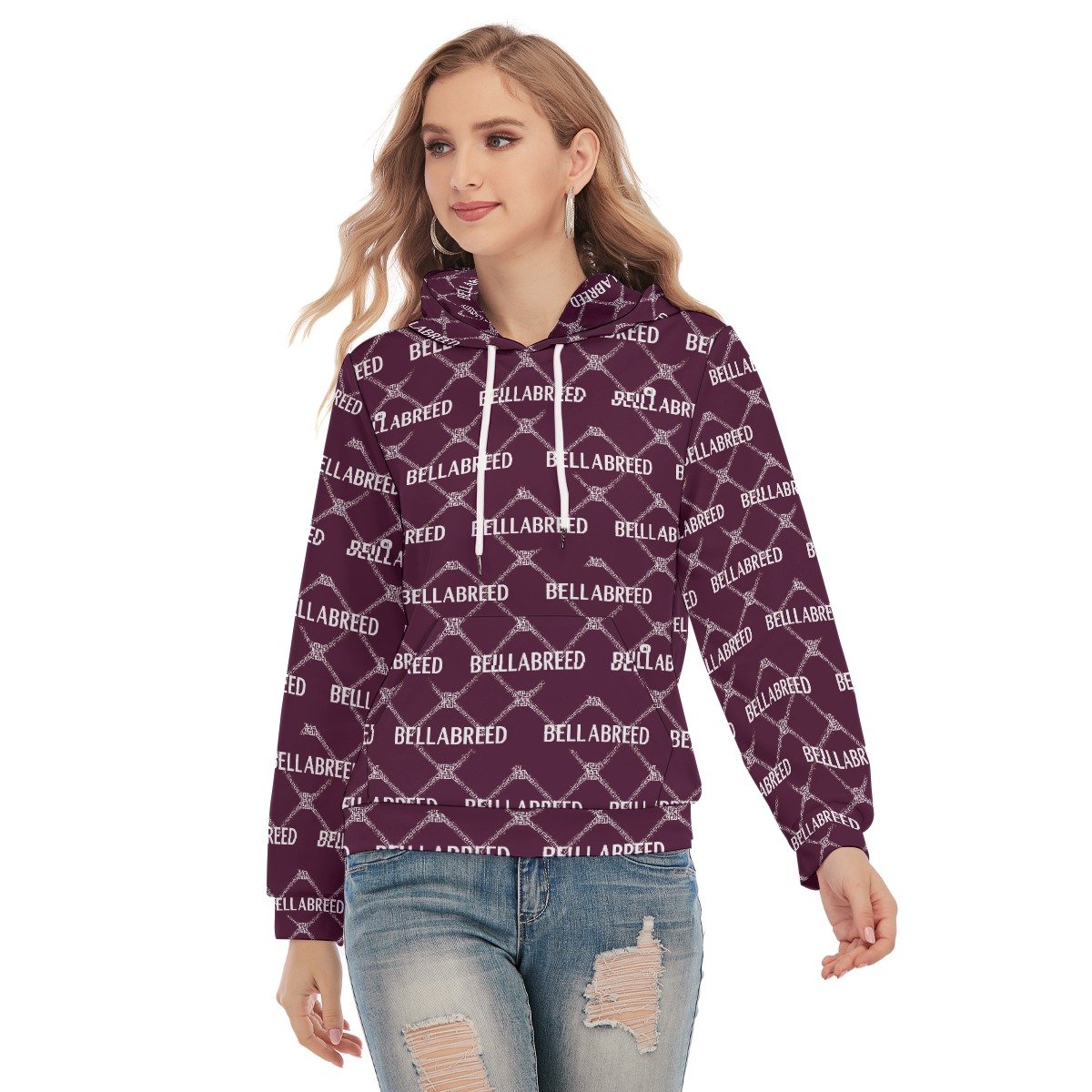 All-Over Print Women's Slim Pullover Hoodie