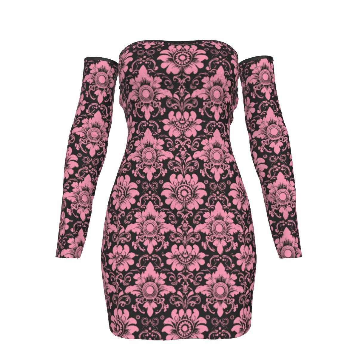 All-Over Print Women's Off-shoulder Back Lace-up Dress