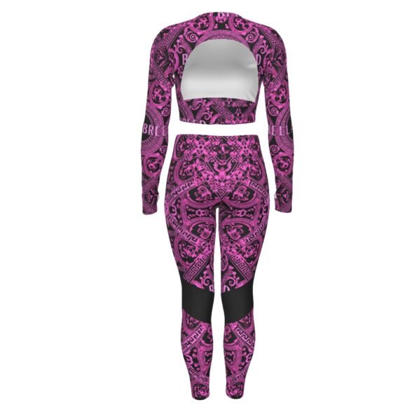 All-Over Print Women's Sport Set With Backless Top And Leggings
