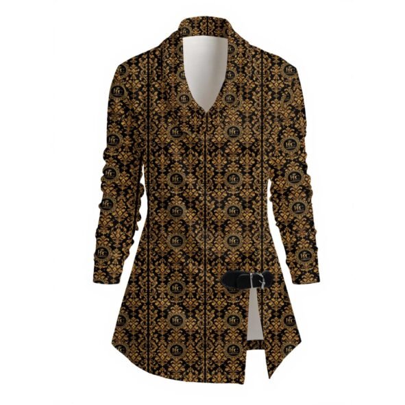 FullbreedCustom Print Women's Draped Long Sleeve Top