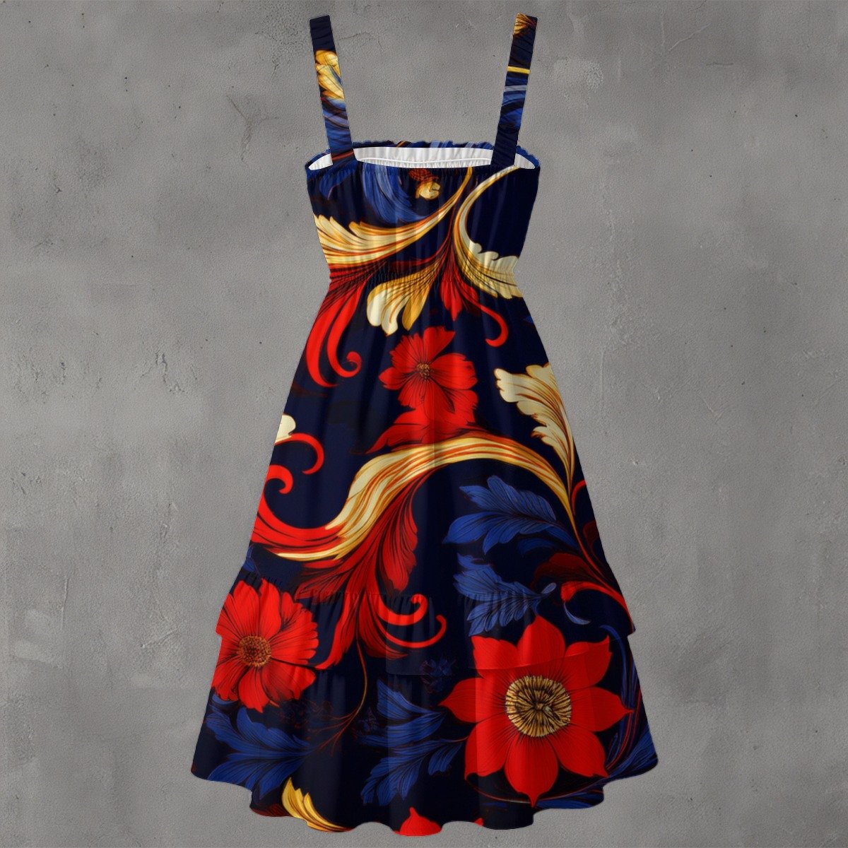 All-Over Print Women‘s Ruffle Hem Dress - Image 2