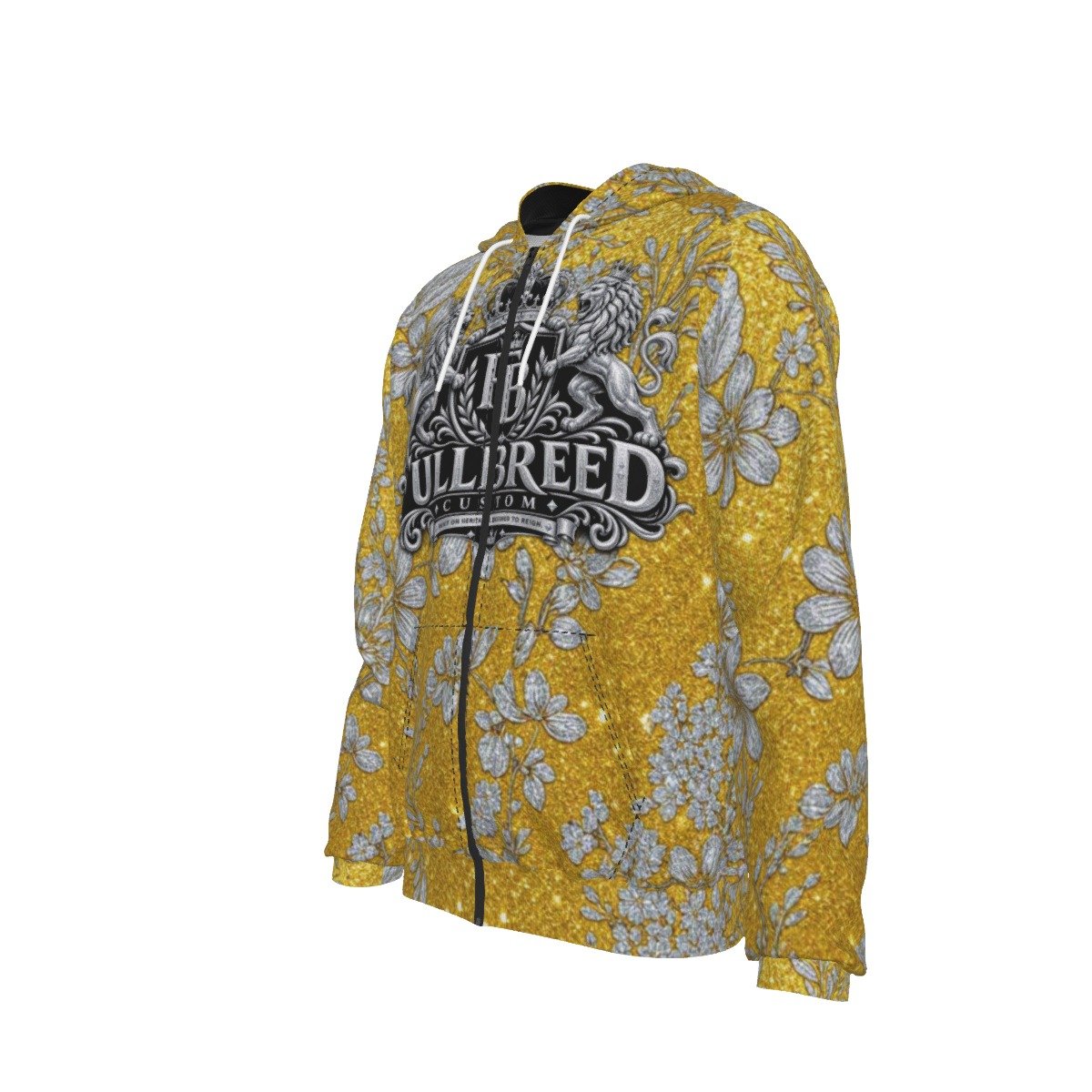 FullbreedCustom Print Men's Heavy Fleece Raglan Zip Up Hoodie With Pocket - Image 6