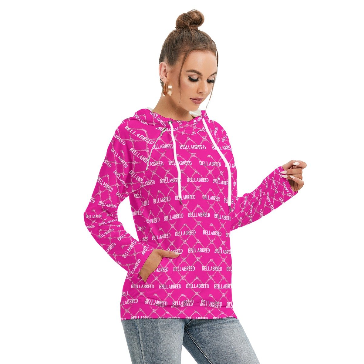 All-Over Print Women's Hoodie With Double Hood - Image 5