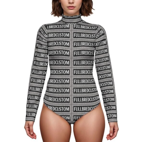 All-Over Print women's puff sleeve bodysuit