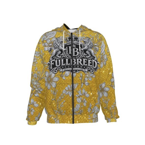 FullbreedCustom Print Men's Heavy Fleece Raglan Zip Up Hoodie With Pocket