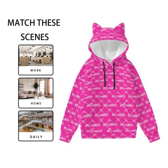 All-Over Print Women’s Hoodie With Decorative Ears