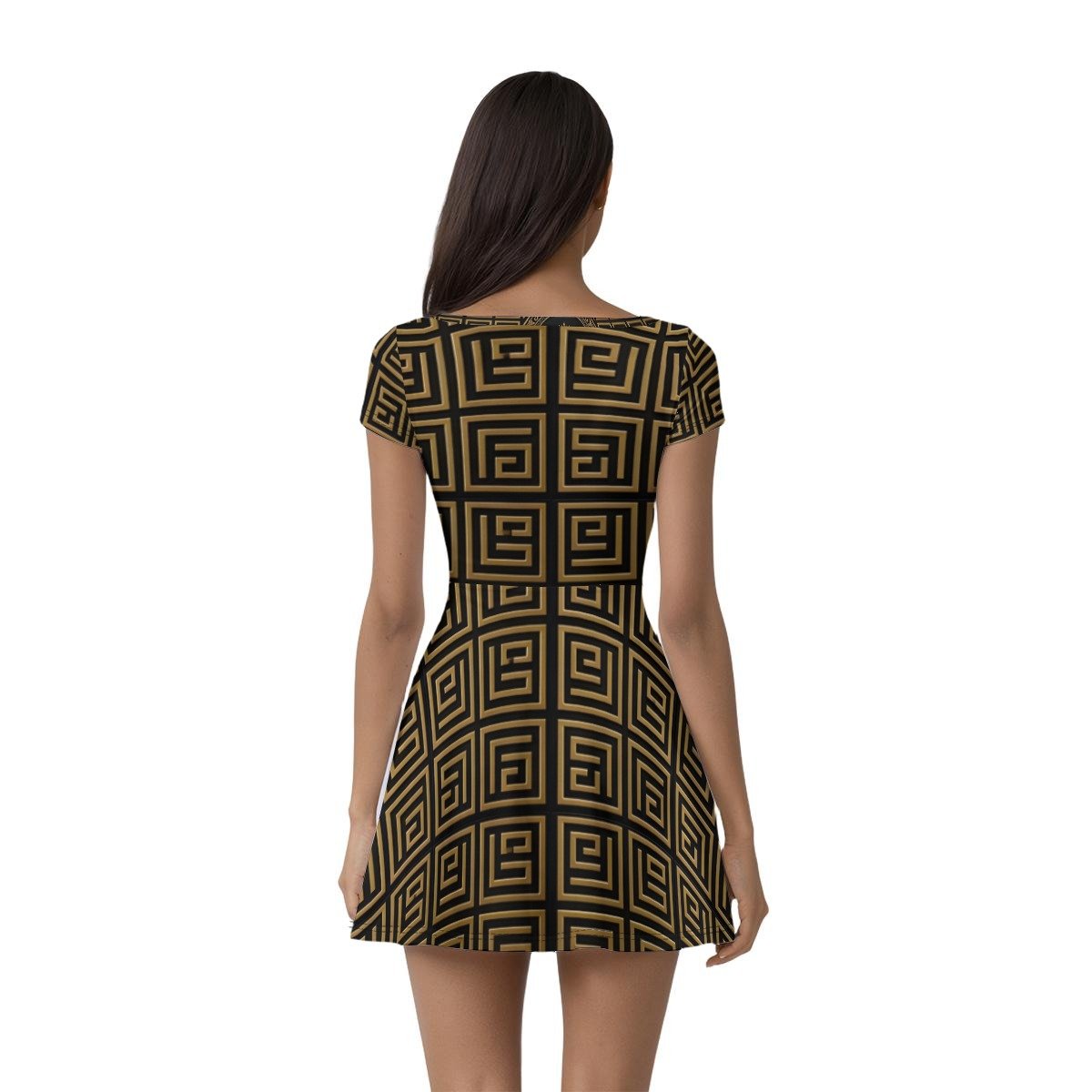 All-Over Print Women’s Athletic Dress With Built‑In Shorts