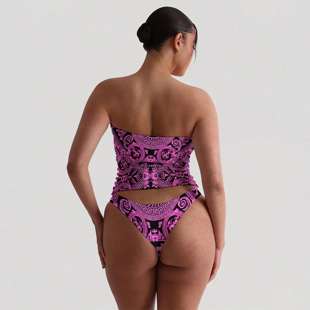 All-Over Print Women's Strapless Tube Top Set - Image 2