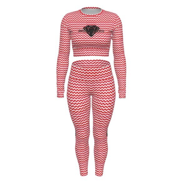 All-Over Print Women's Sport Set With Backless Top And Leggings