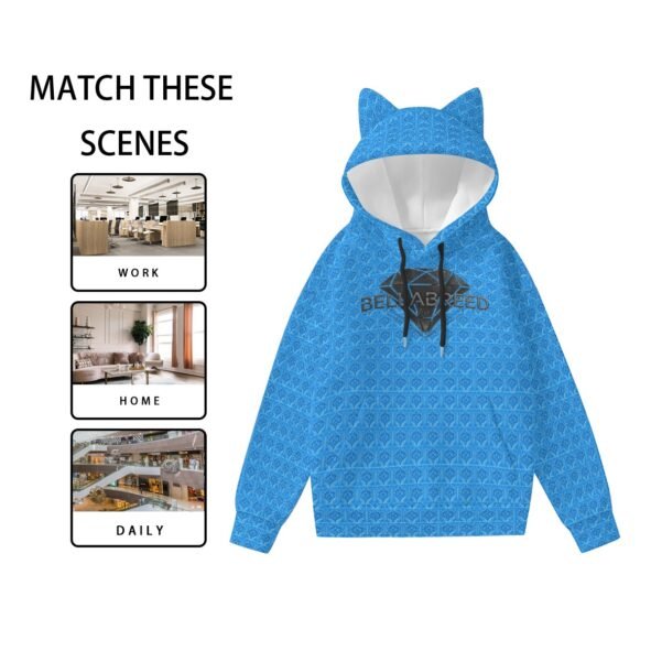 All-Over Print Women’s Hoodie With Decorative Ears